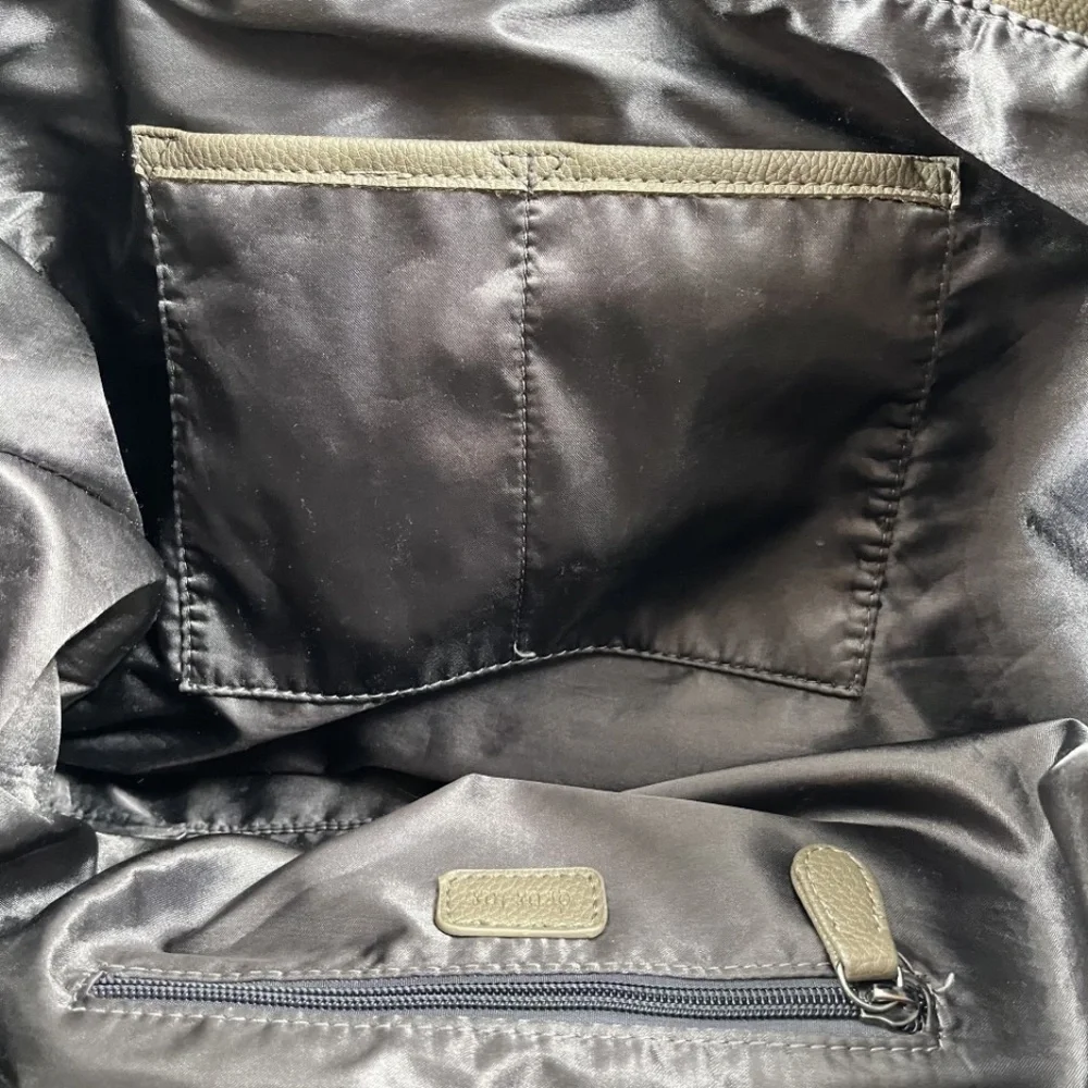 Deux Lux Misha Satchel Olive Green Velvet Large Tote Boho Detachable Strap